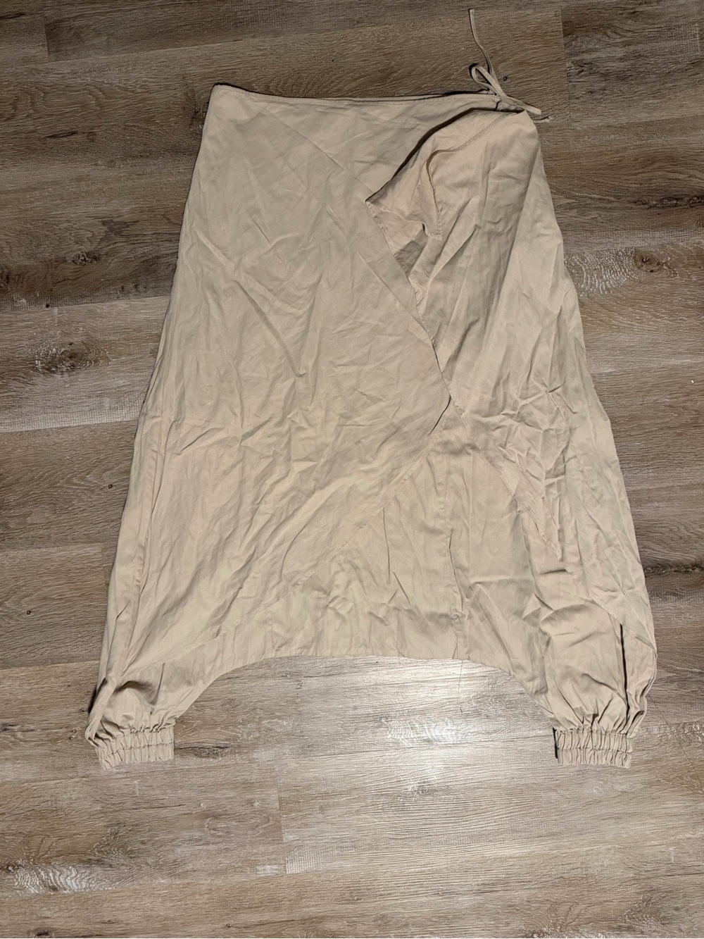 Sarah Pacini Neutral Beige Drawstring Pants
